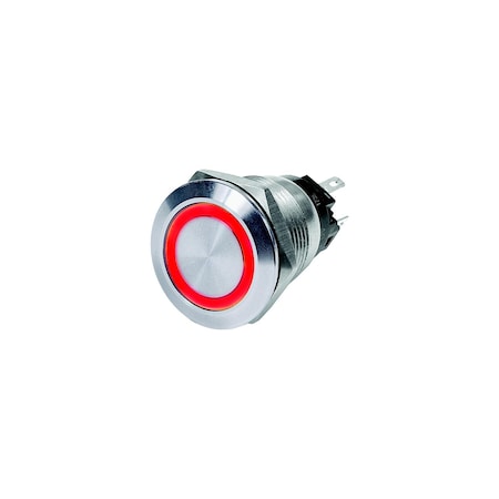 Blue Sea Systems Blue Sea Push Button LED Ring Switch, Red, Off-On 4163